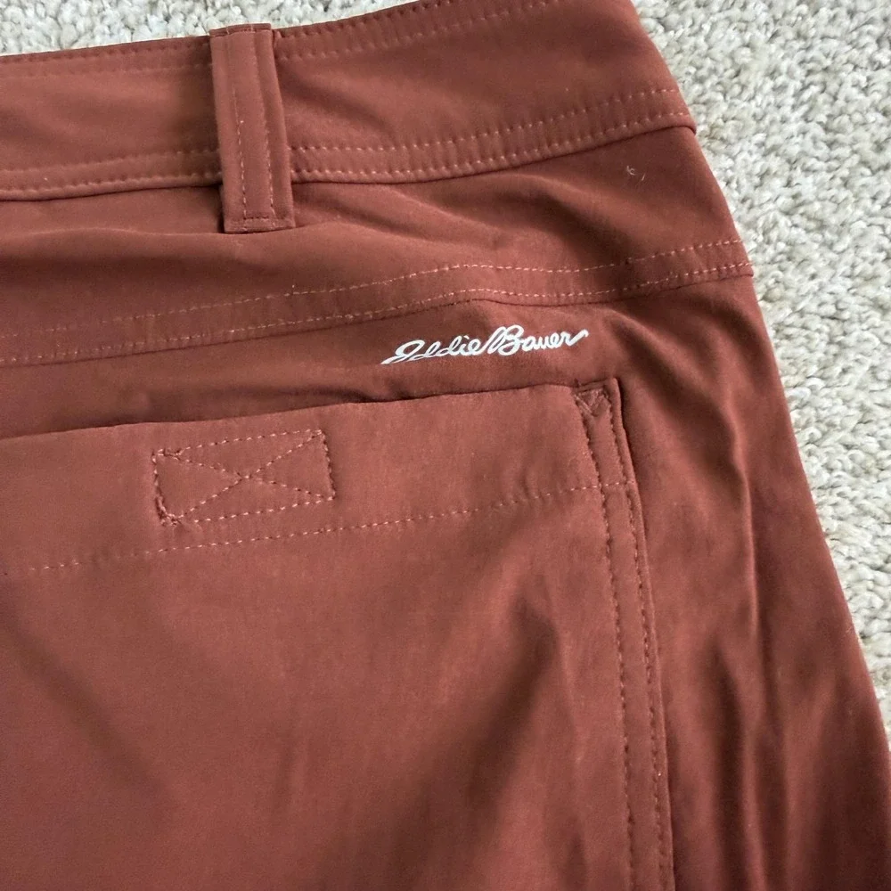 Eddie Bauer First Ascent Snow Pants Mens 38x32 Brown Softshell Fleece Lined
